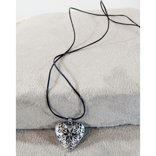Heart Shaped Aromatherapy Necklace with Frankincense Resin by Stone Age Jewelry